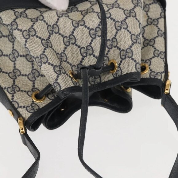 GUCCI GG Supreme Shoulder Bag PVC Navy Gold 001 084 0853 Auth 142551 - Picture 7 of 16